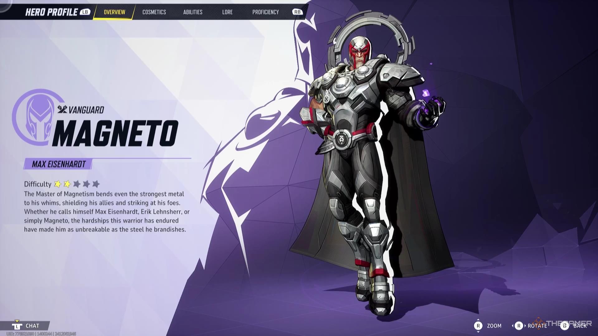 The Magneto overview screen in Marvel Rivals.