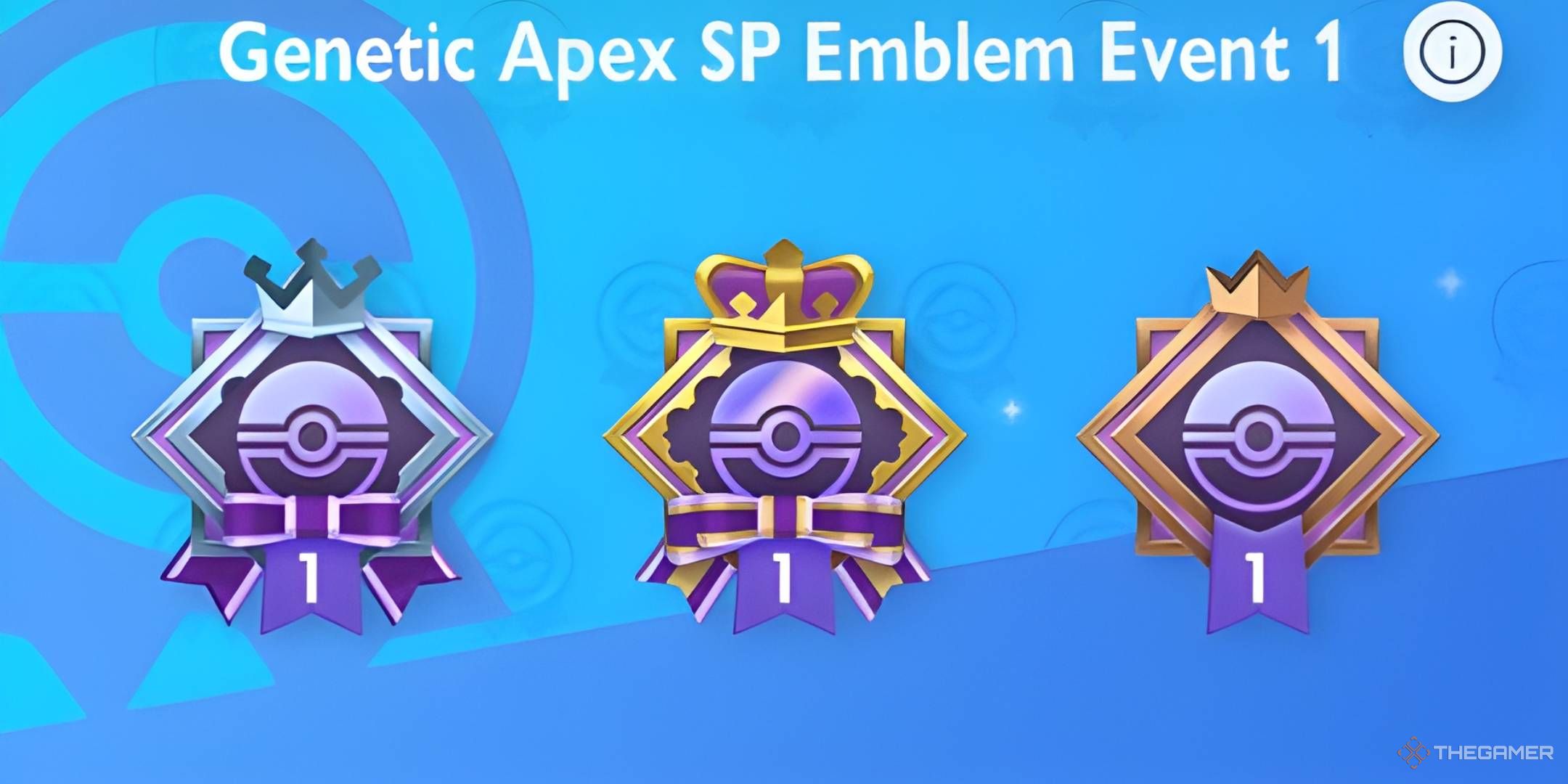 A blue banner showing the Bronze, Gold, and Silver event emblems, from left to right.