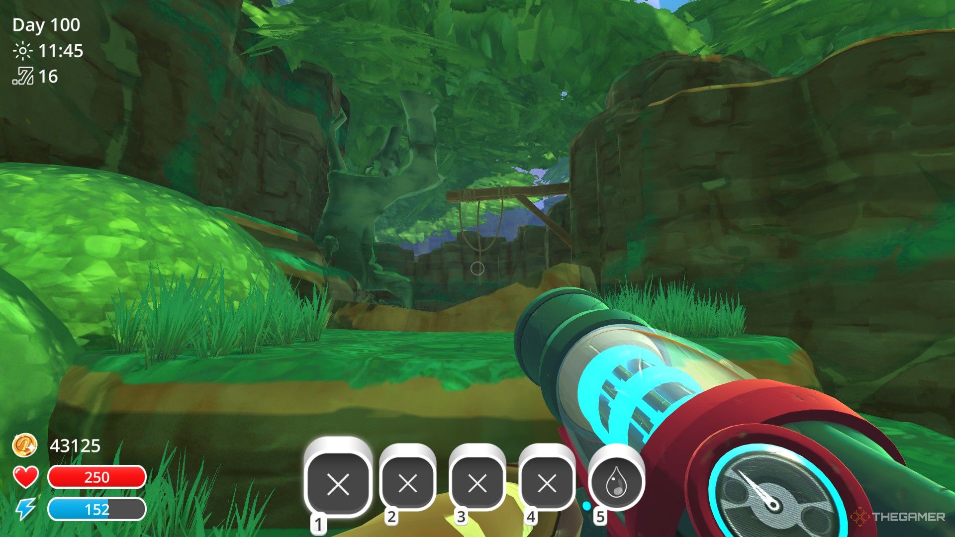 The player enters the Moss Blanket area in Slime Rancher.