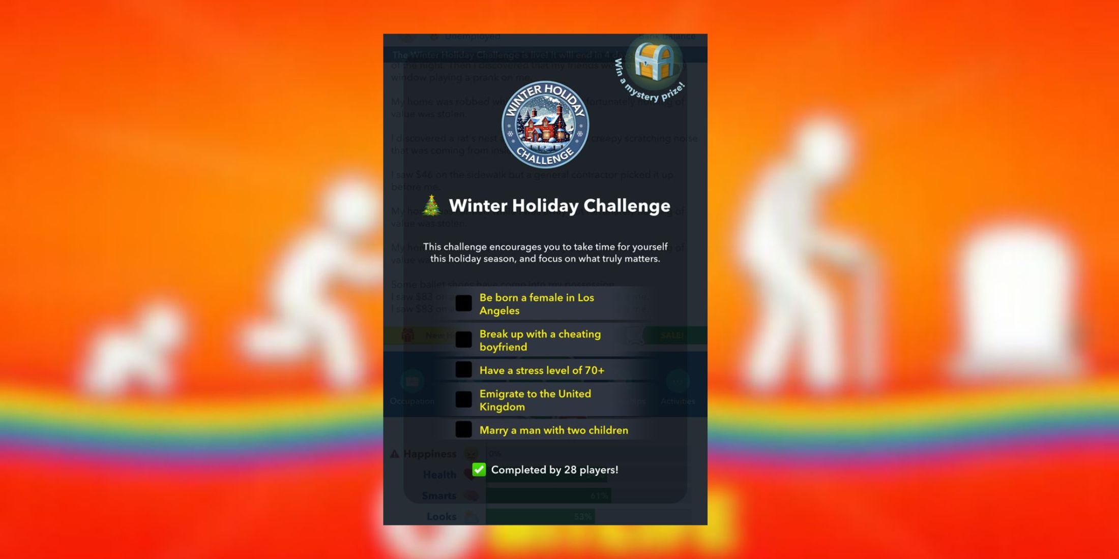 winter holiday bitlife