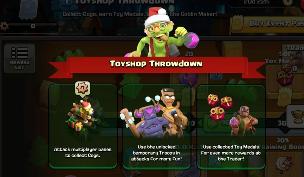 Clash of Clans Toyshop Throwdown description