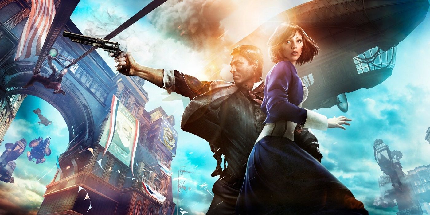 bioshock infinite official wallpaper of booker and elizabeth