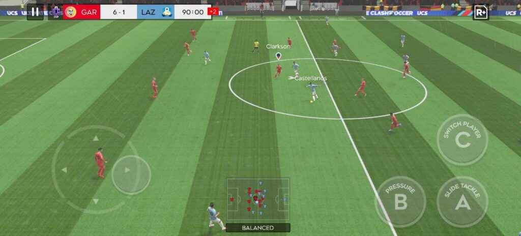 Dream League Soccer 2025 playing with a controller