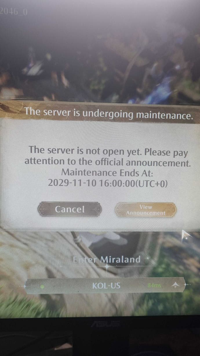 Infinity Nikki maintenance notice