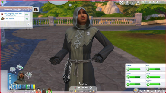 the sims 4 life and death character in the game exclaiming