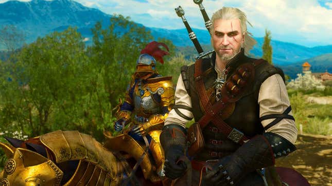 Geralt of Rivia prepares for his next adventure. 