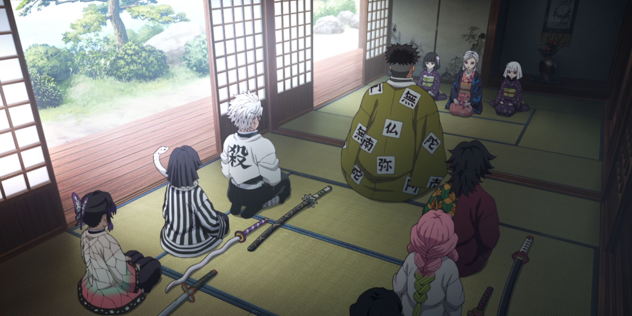 hashira training arc demon slayer, amane leading meeting