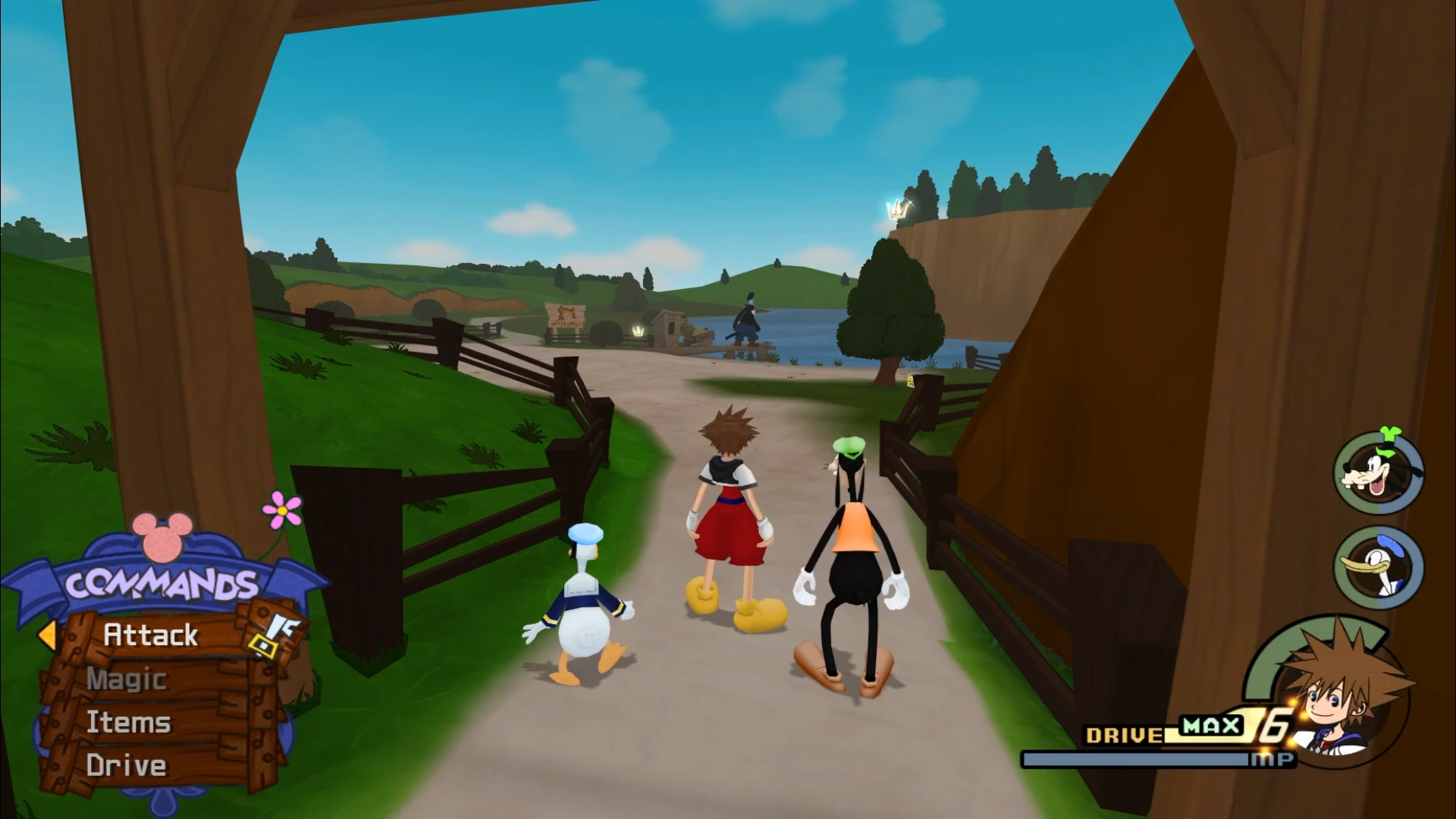 A gameplay shot of the Technicolour River mod for Kingdom Hearts 2.