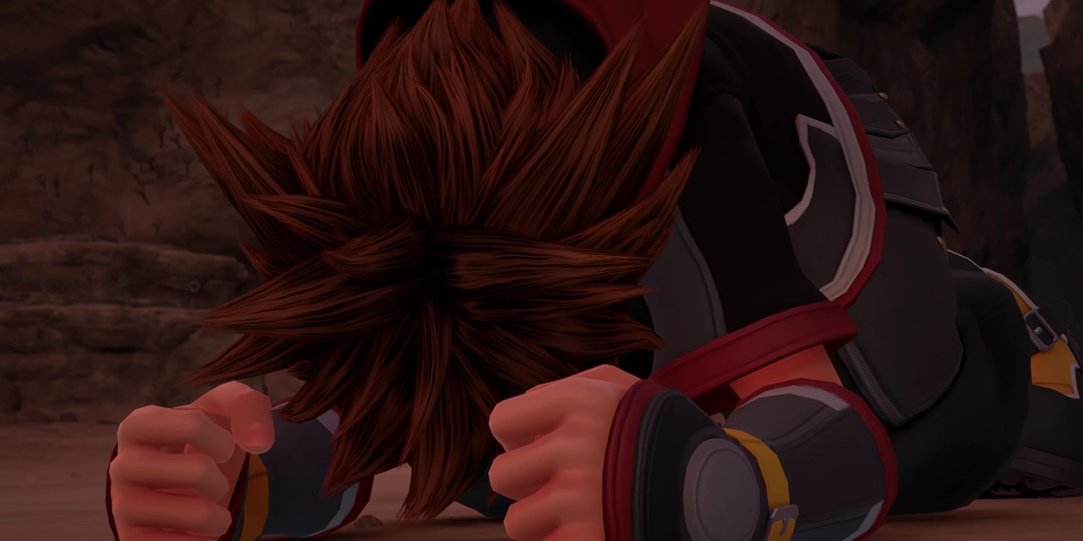 Sora crying in Kingdom Hearts 3.