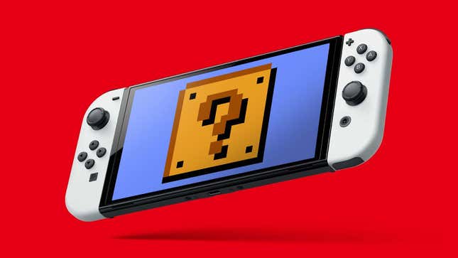 A Switch displays a question block from Mario Bros. 