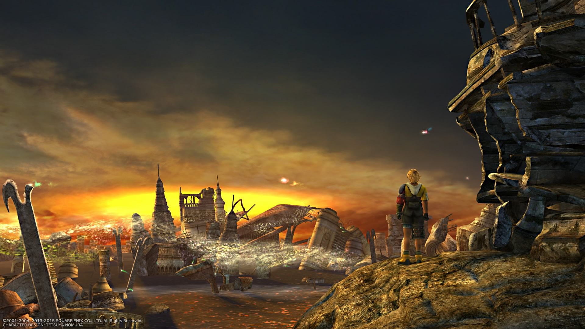 Tidus looks out at the Zanarkand Ruins in Final Fantasy 10. 