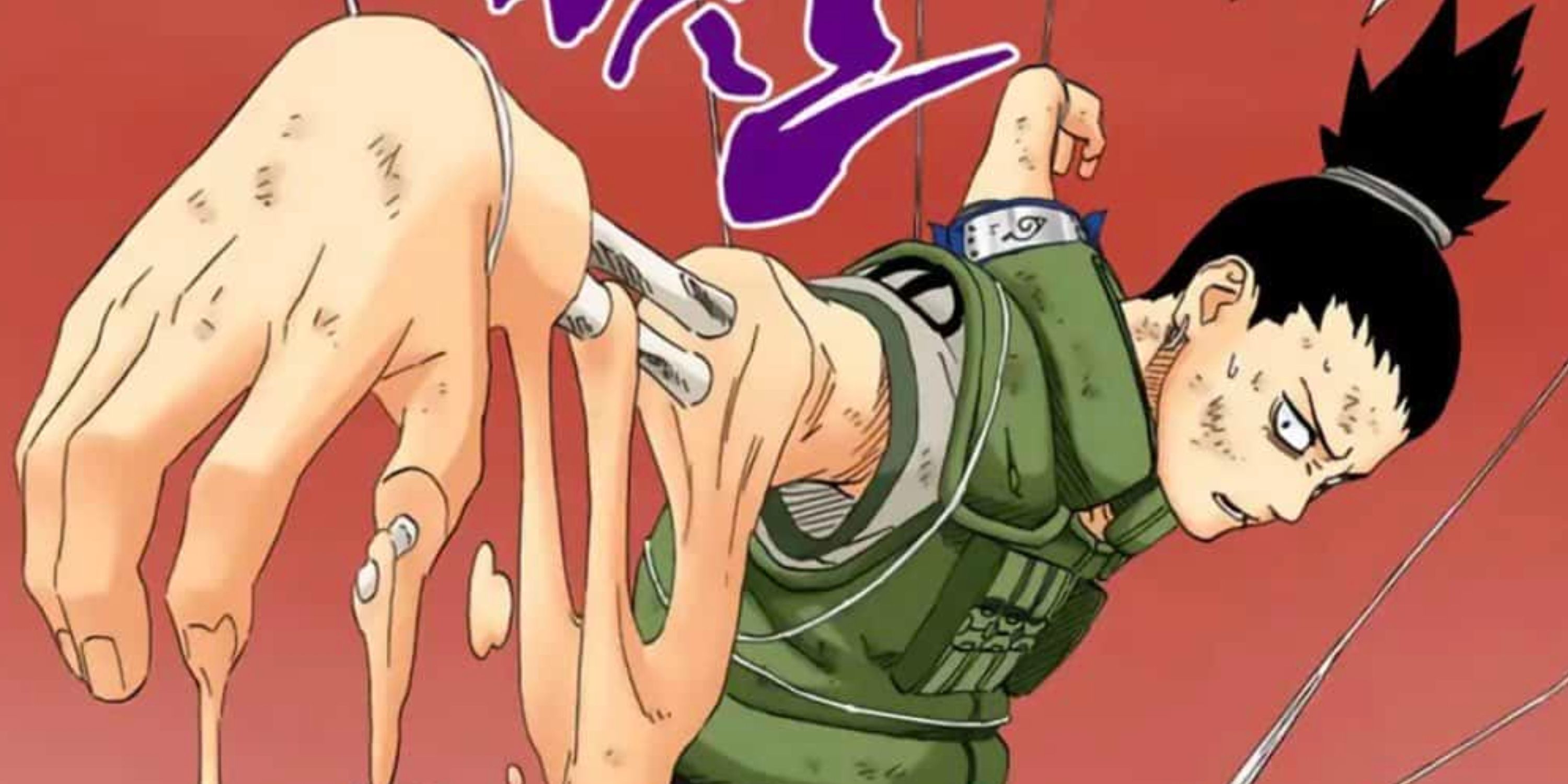 Shikamaru's arm melting because of Tayuya's genjutsu in Naruto