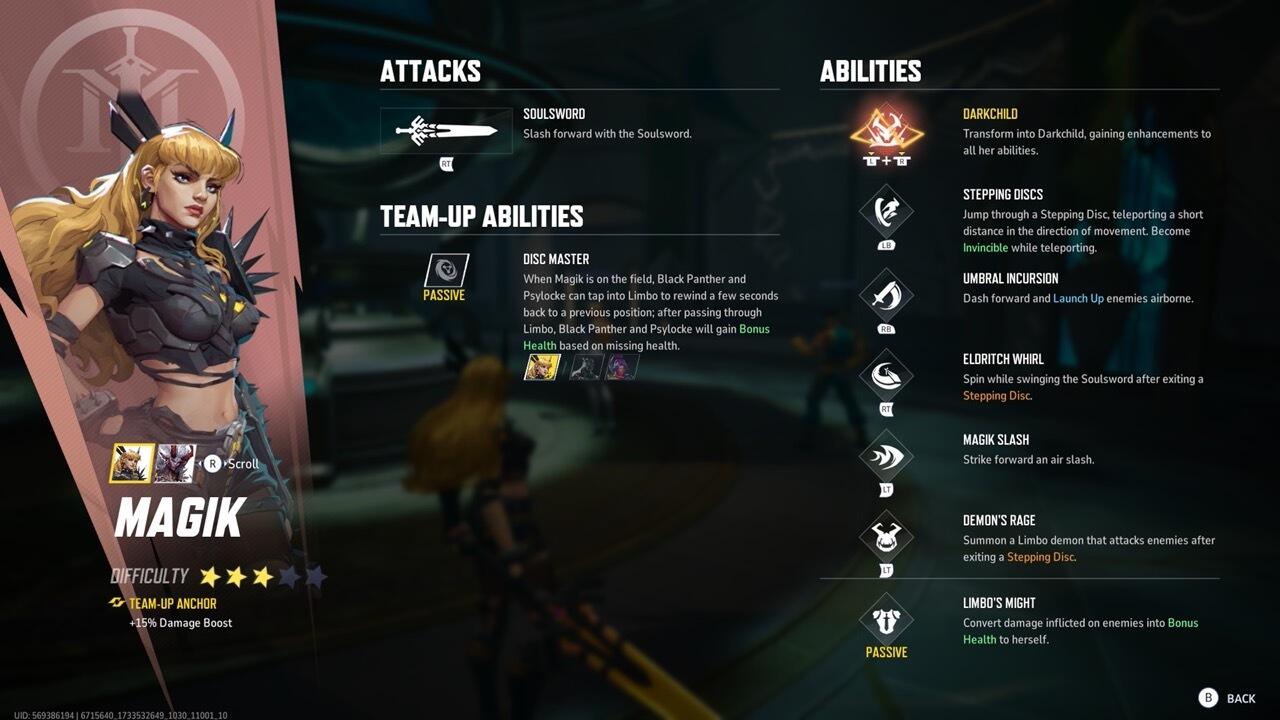 Magik abilities and team-ups