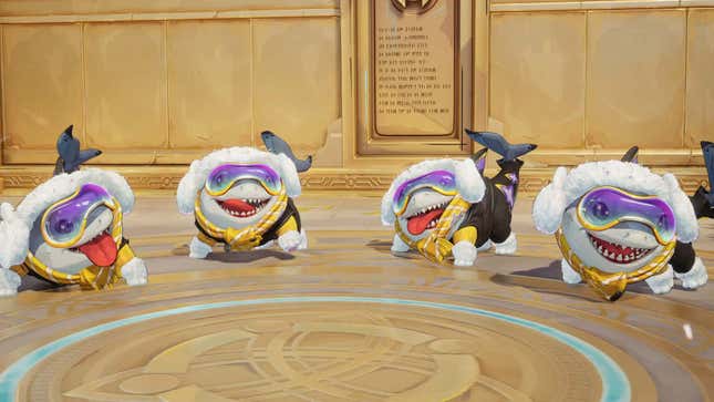 A screenshot shows four Jeff the Landsharks.