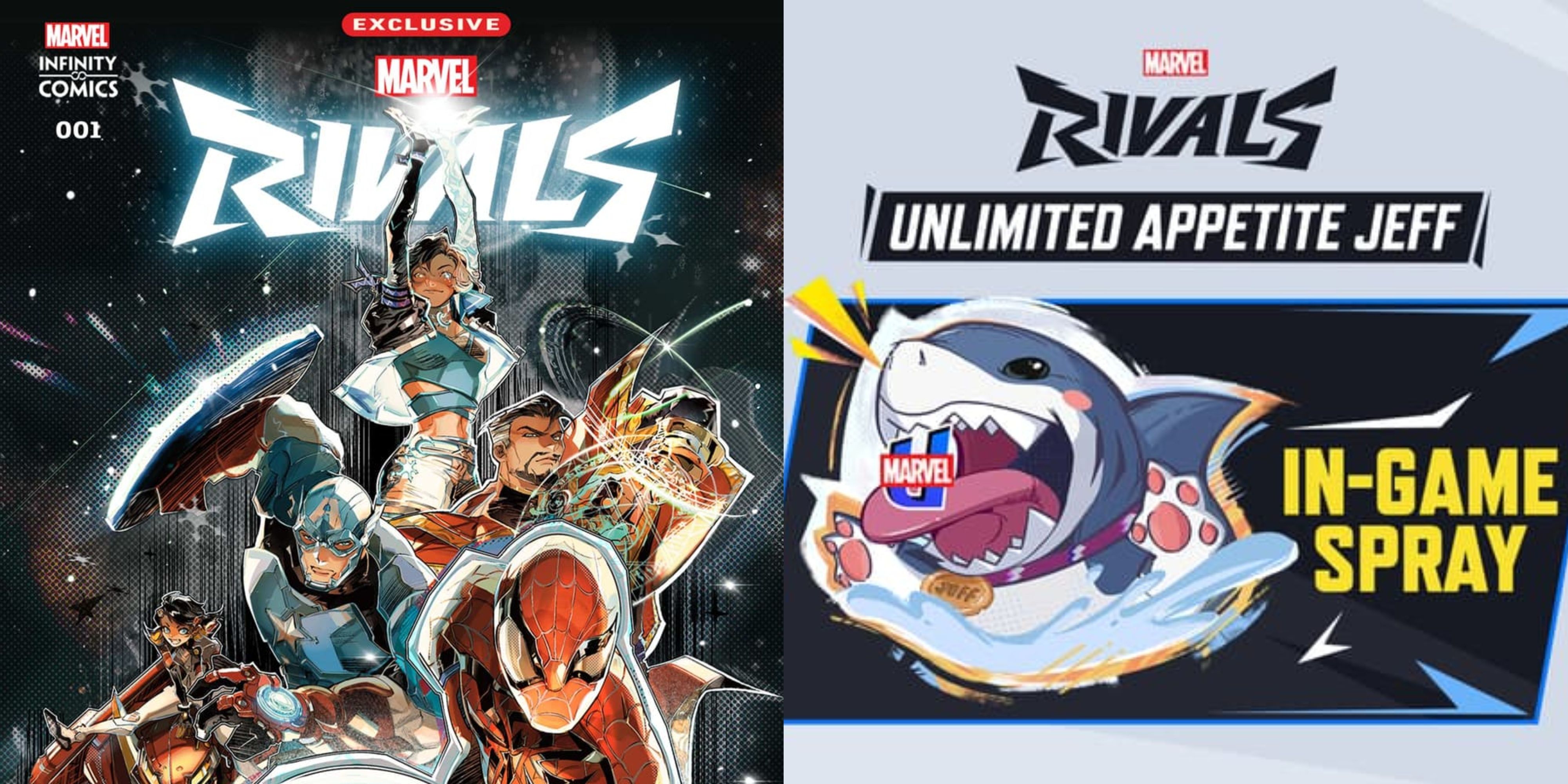 marvel rivals infinity comic and free jeff the land shark spray