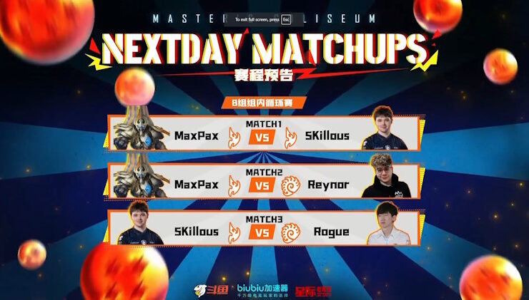 Master's Coliseum 8 - Group B: MaxPax, Reynor, Rogue, SKillous