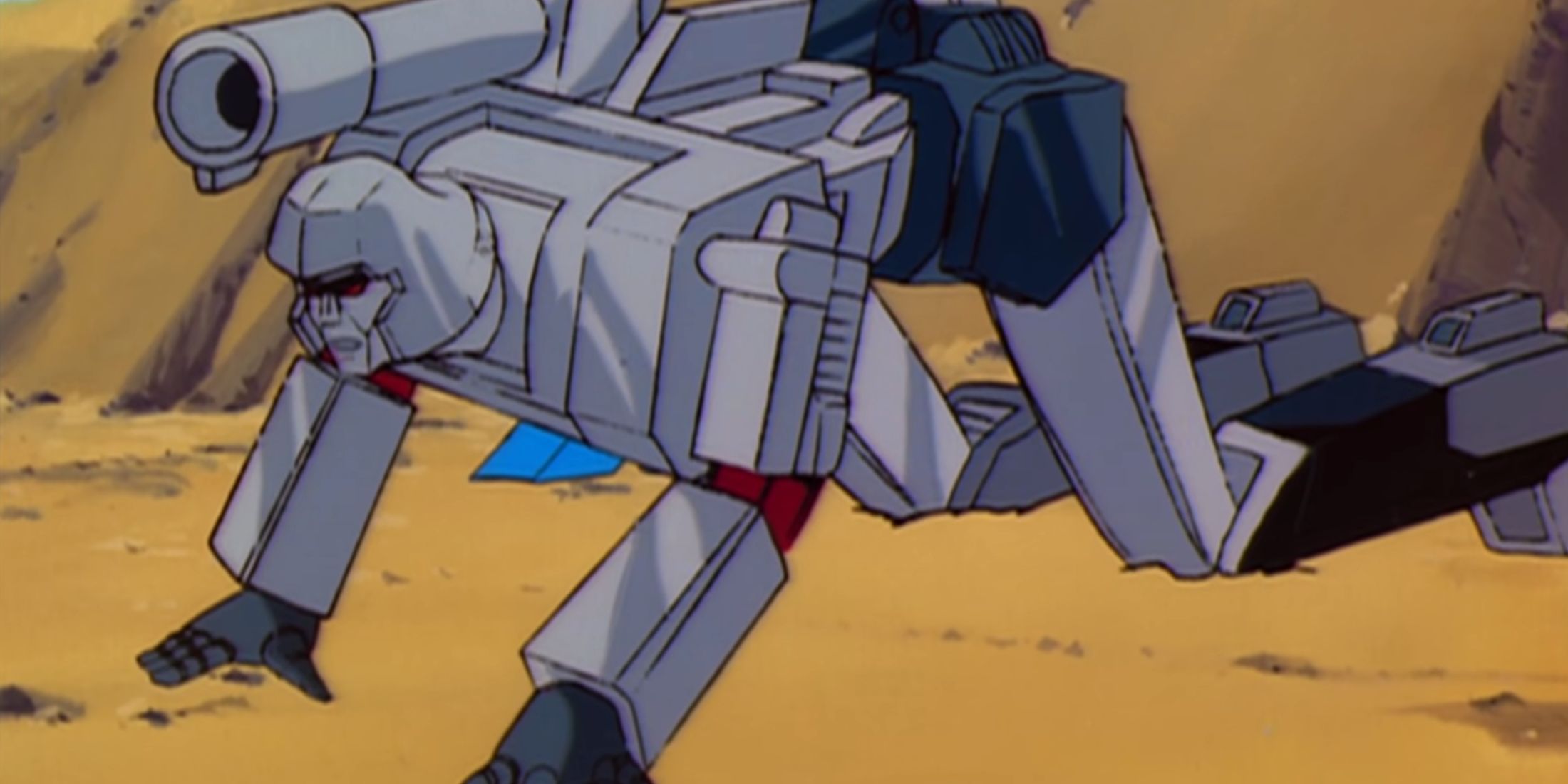 Megatron gets hit by Wheeljack and crumbles to the floor