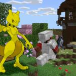 Minecraft Player Builds Incredible Golden Mewtwo in Survival Mode