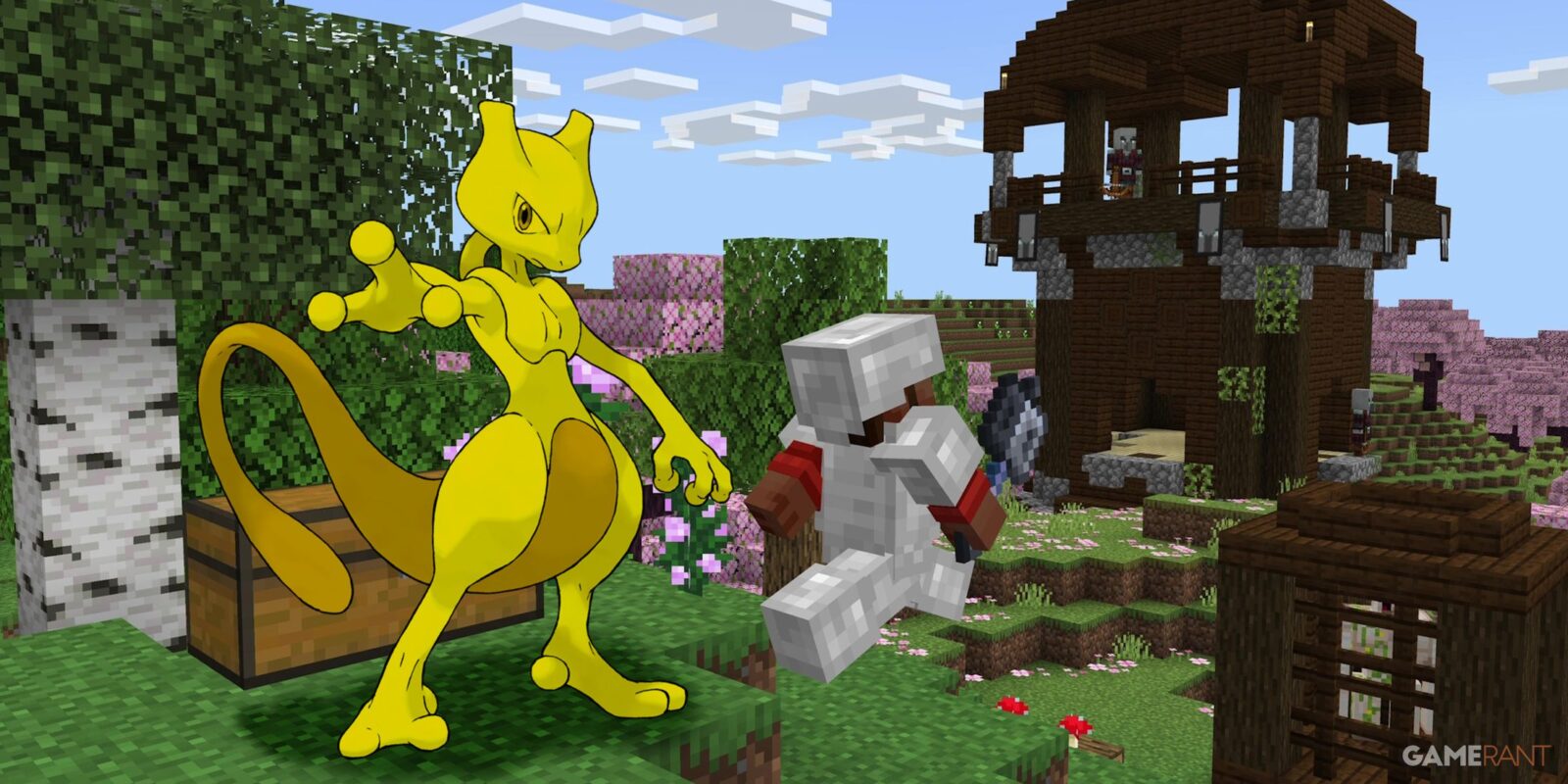 Minecraft Player Builds Incredible Golden Mewtwo in Survival Mode