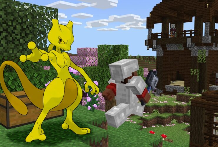 Minecraft Player Builds Incredible Golden Mewtwo in Survival Mode