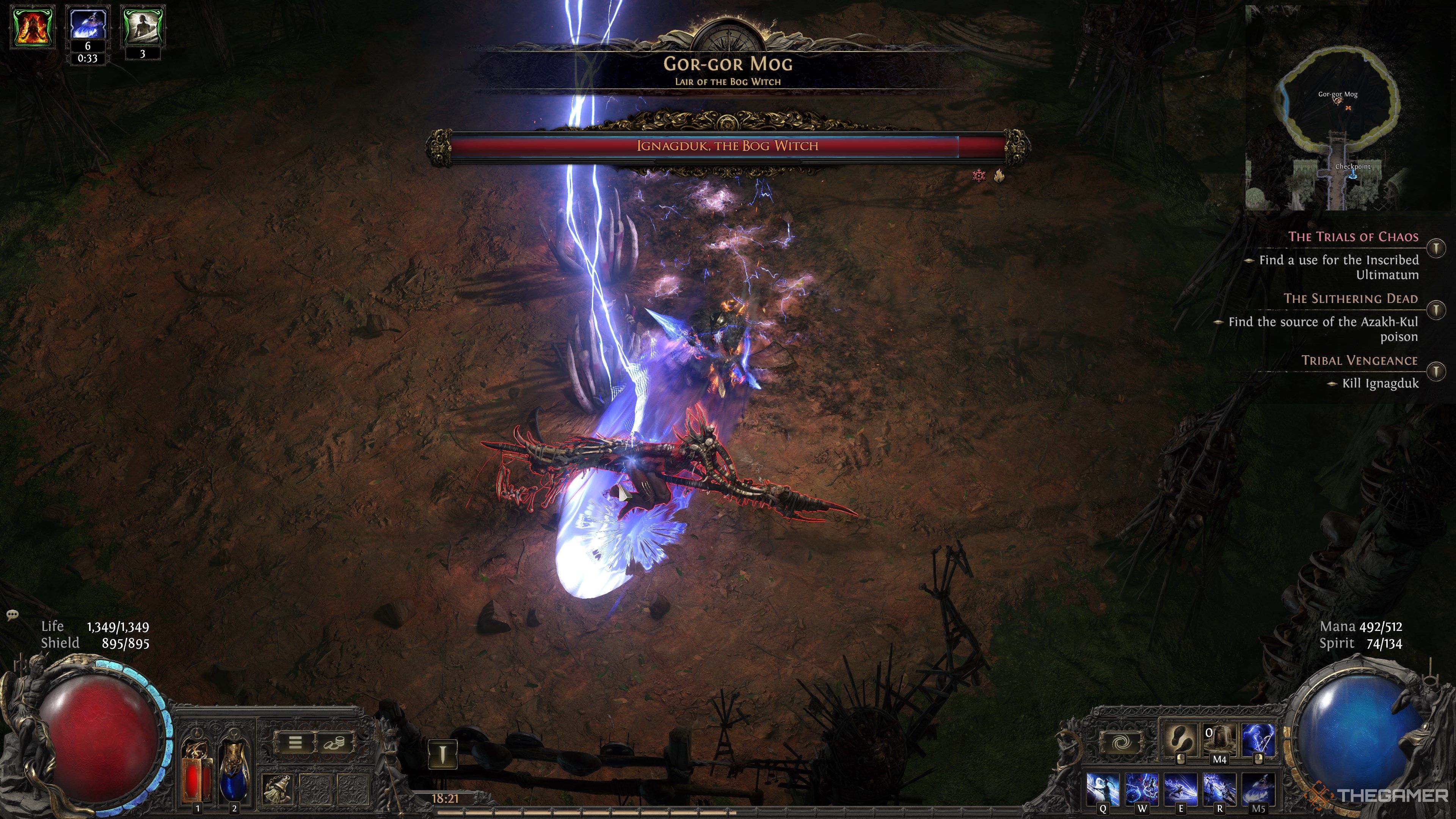 Path of Exile 2 Monk Fighting Boss