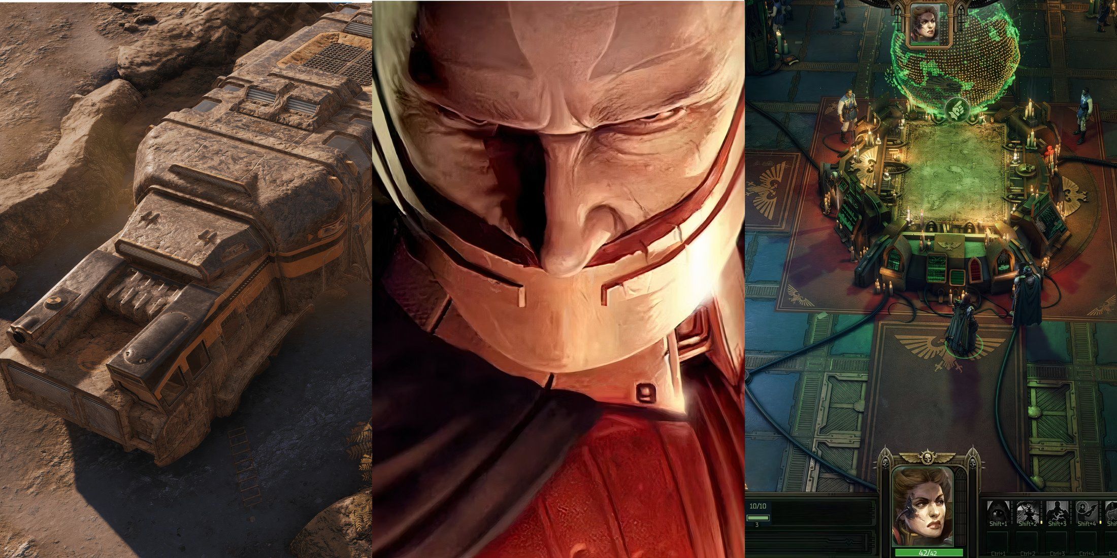 Collage featuring Encased, KOTOR, Rogue Trader