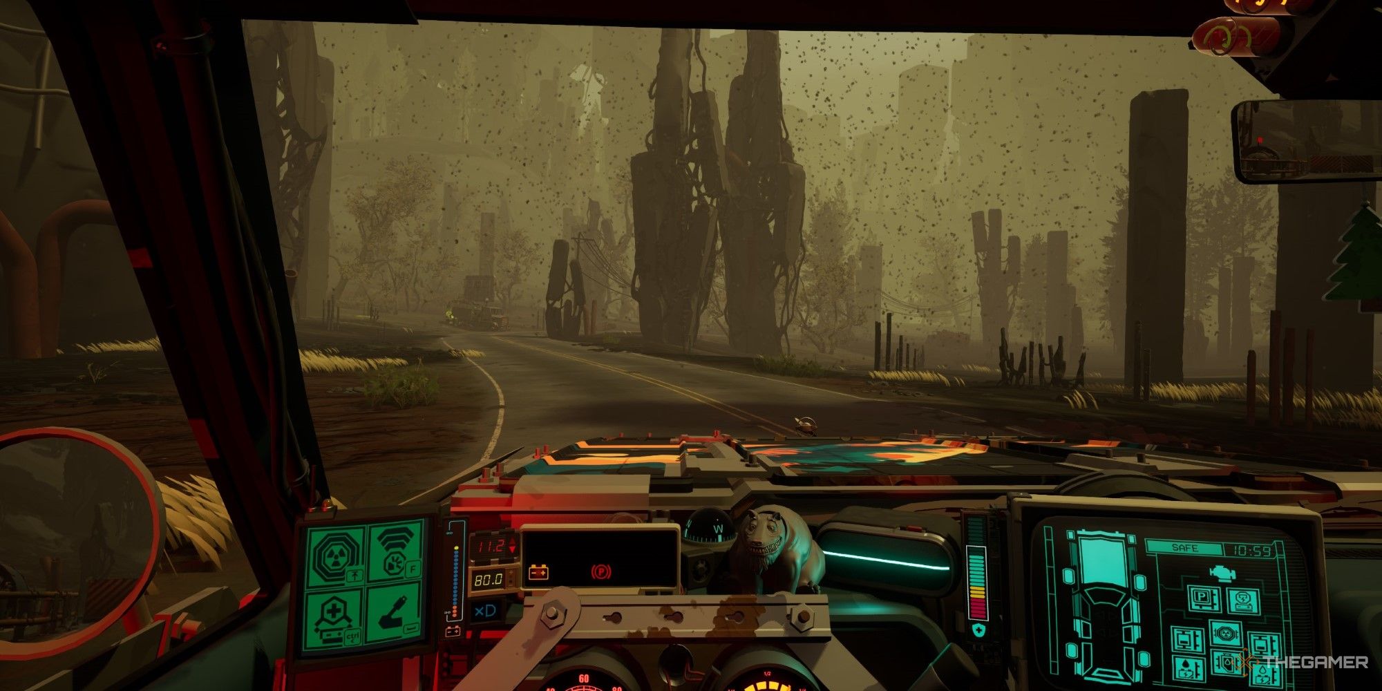 View Of The Deep-Zone From Inside The Car in Pacific Drive. 