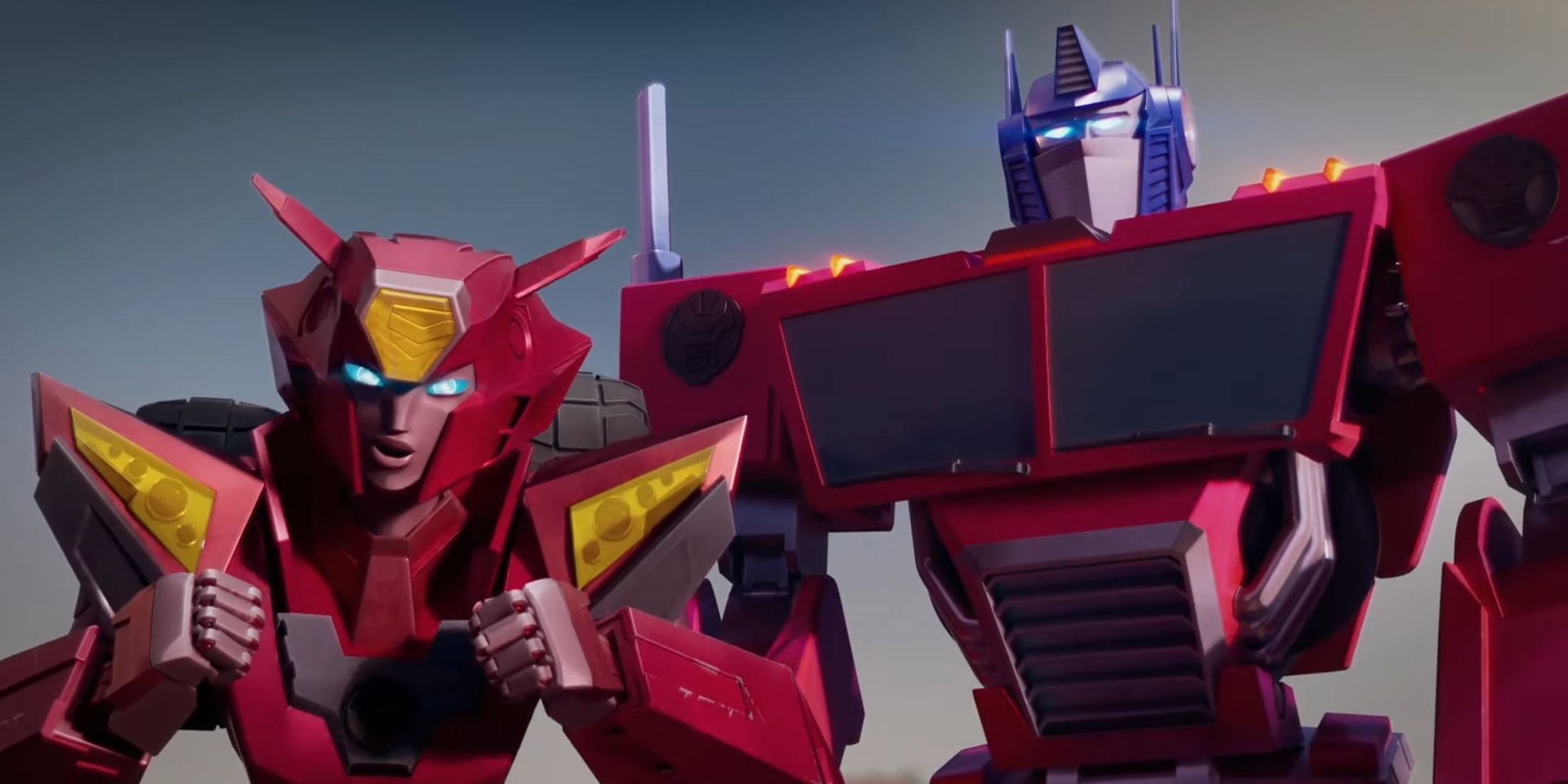 Elita One with Optimus Prime in Transformers: Earthspark (2022)