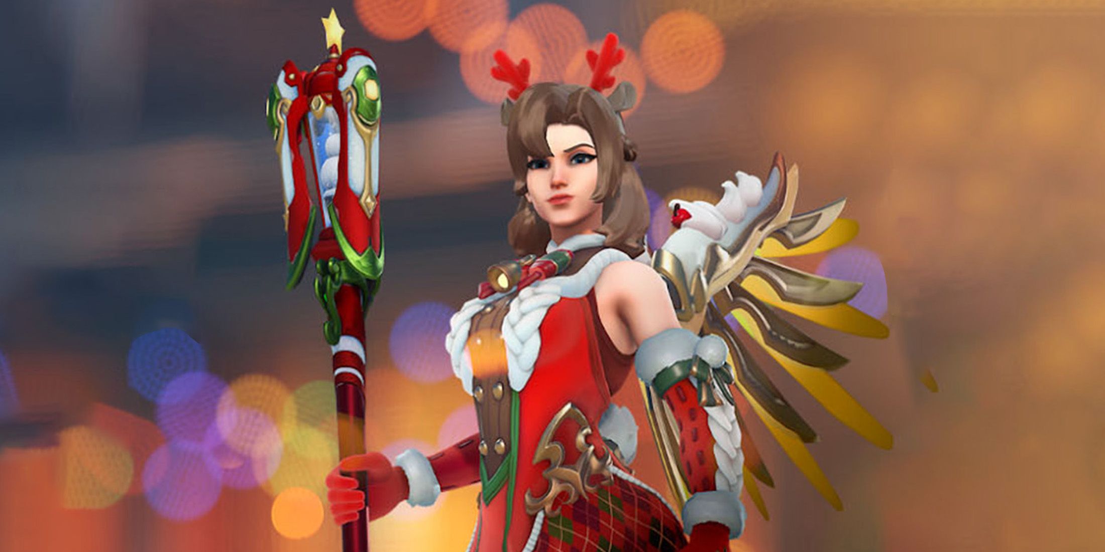 Overwatch 2 Winter Wonderland Event Happy Holly Mercy Bundle 2x1 crop close-up