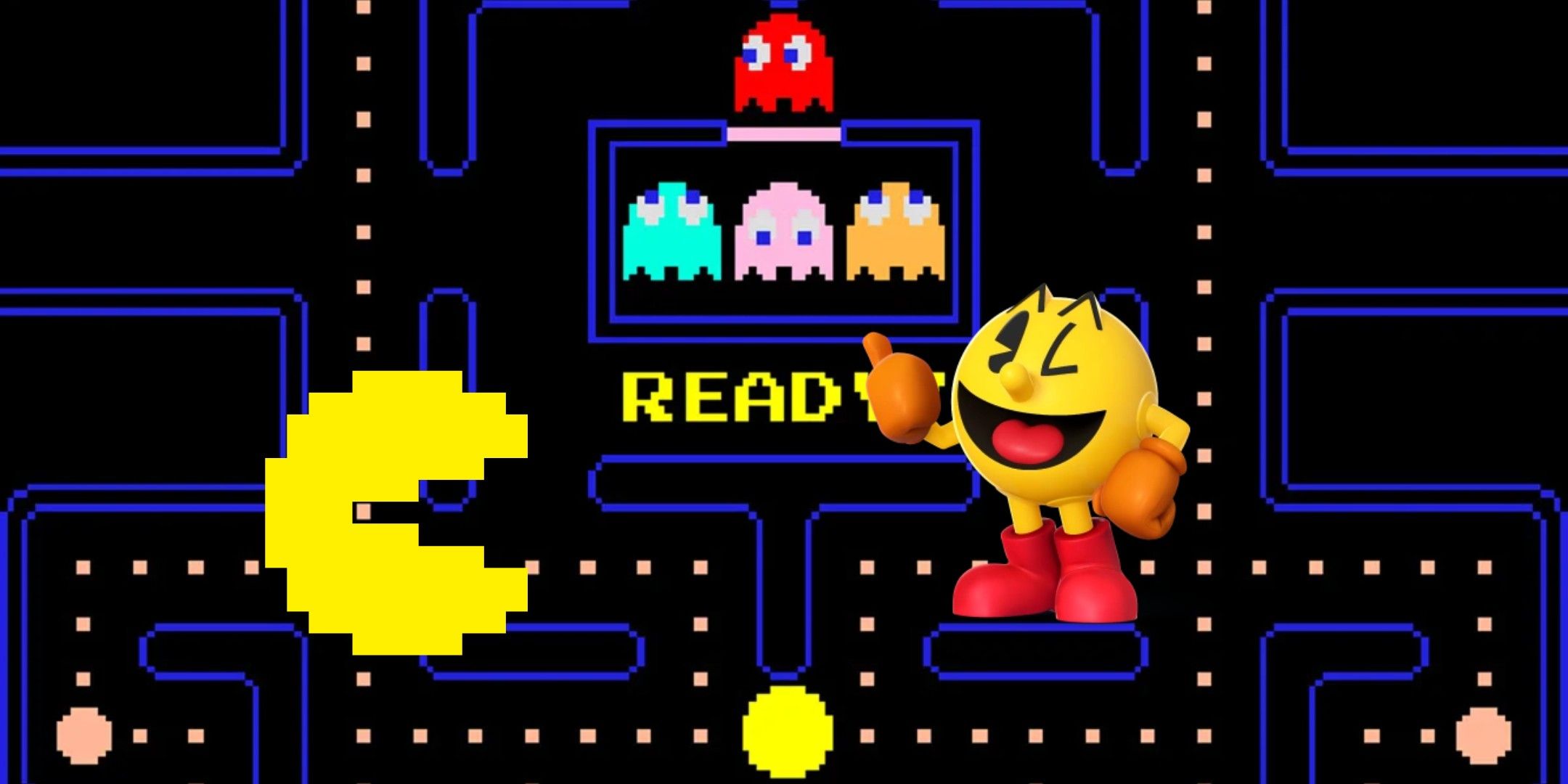 Classic Pac Man left, Modern Pac Man right