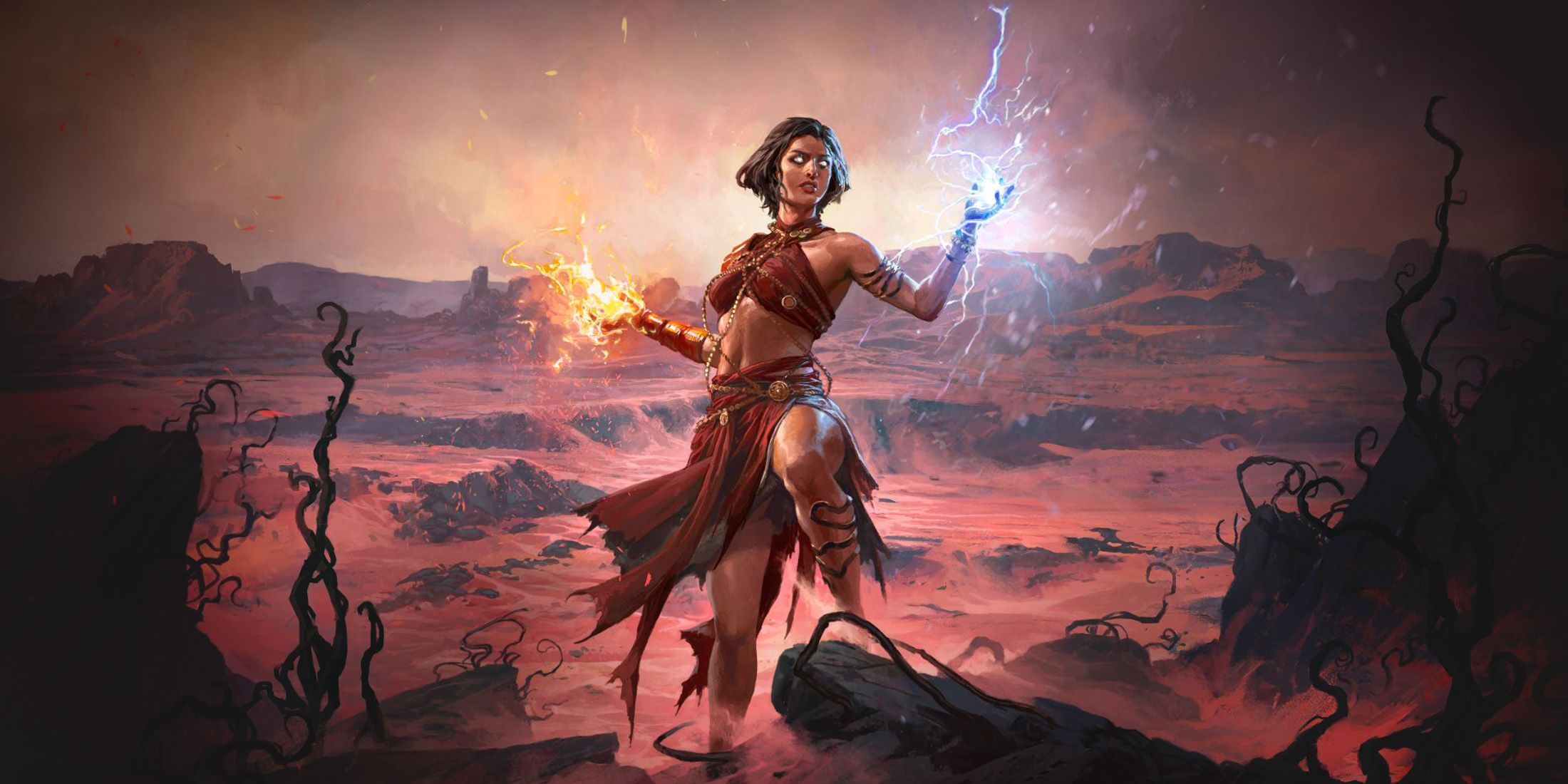 Path of Exile 2 Sorceress concept artwork 2x1 crop