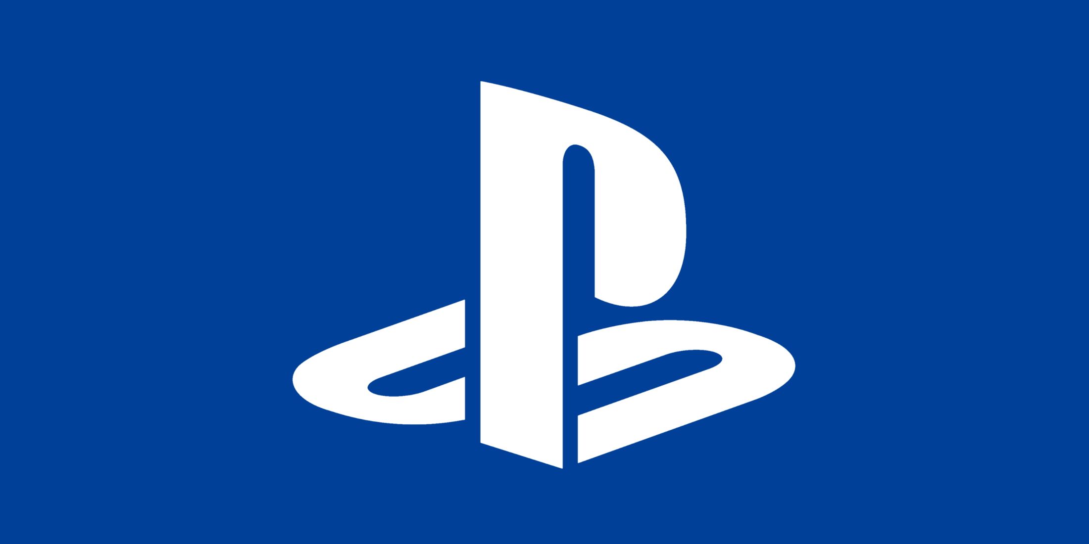 The PlayStation logo in white set against a blue background.