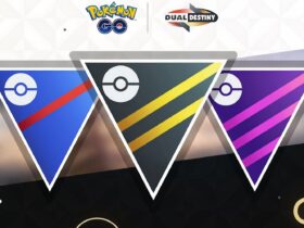 Image of the Great League, Ultra League, and Master League symbols from Pokemon Go.