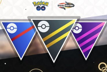 Image of the Great League, Ultra League, and Master League symbols from Pokemon Go.