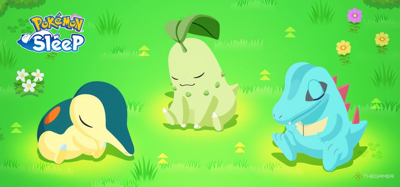 Pokemon Sleep Growth Week Vol. 3 Event Banner featuring Cyndaquil, Chikorita, and Totodile.