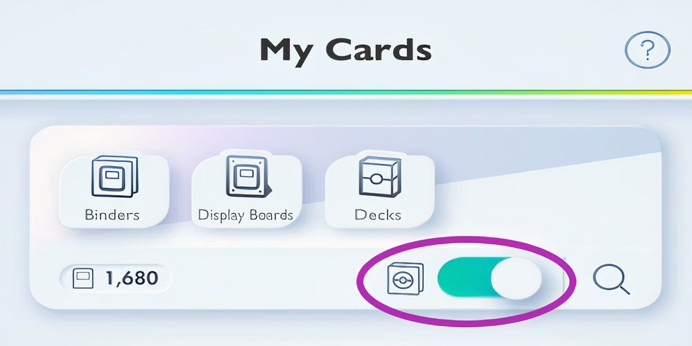 pokemon tcg pocket collection toggle