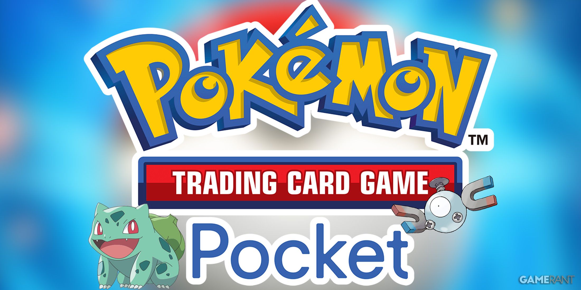 Pokemon TCG Pocket logo with Bulbasaur and Magnemite illustrations