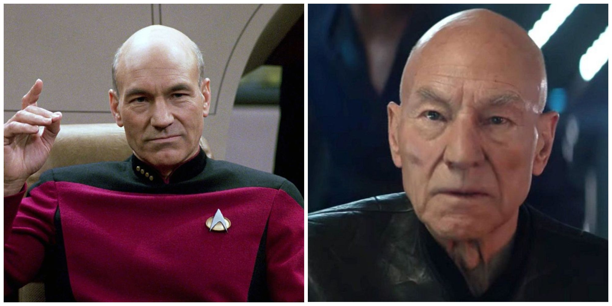 Captain Picard in TNG and Admiral Picard in Star Trek: Picard