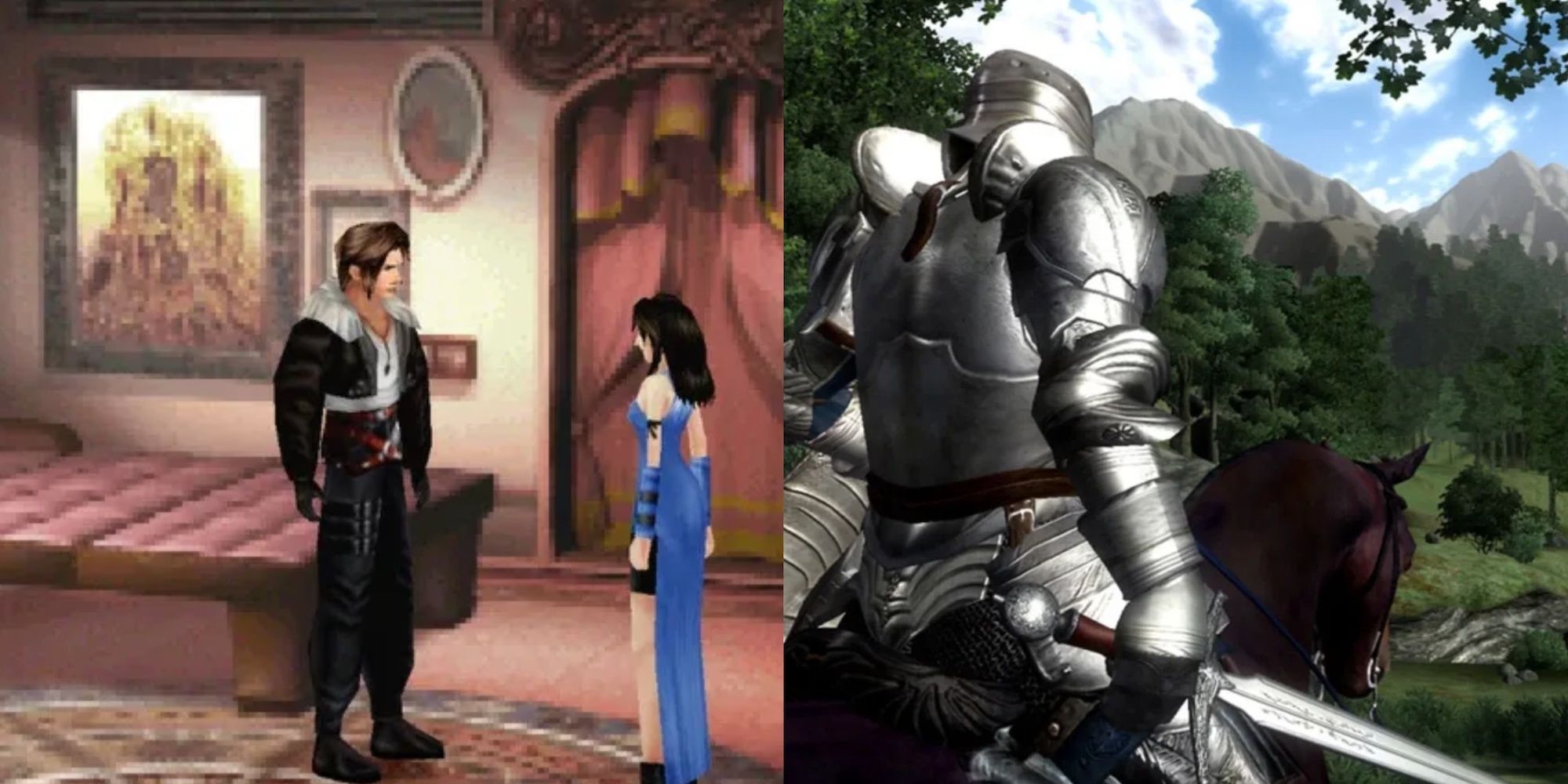 Final Fantasy 8 on the left and Oblivion on the left