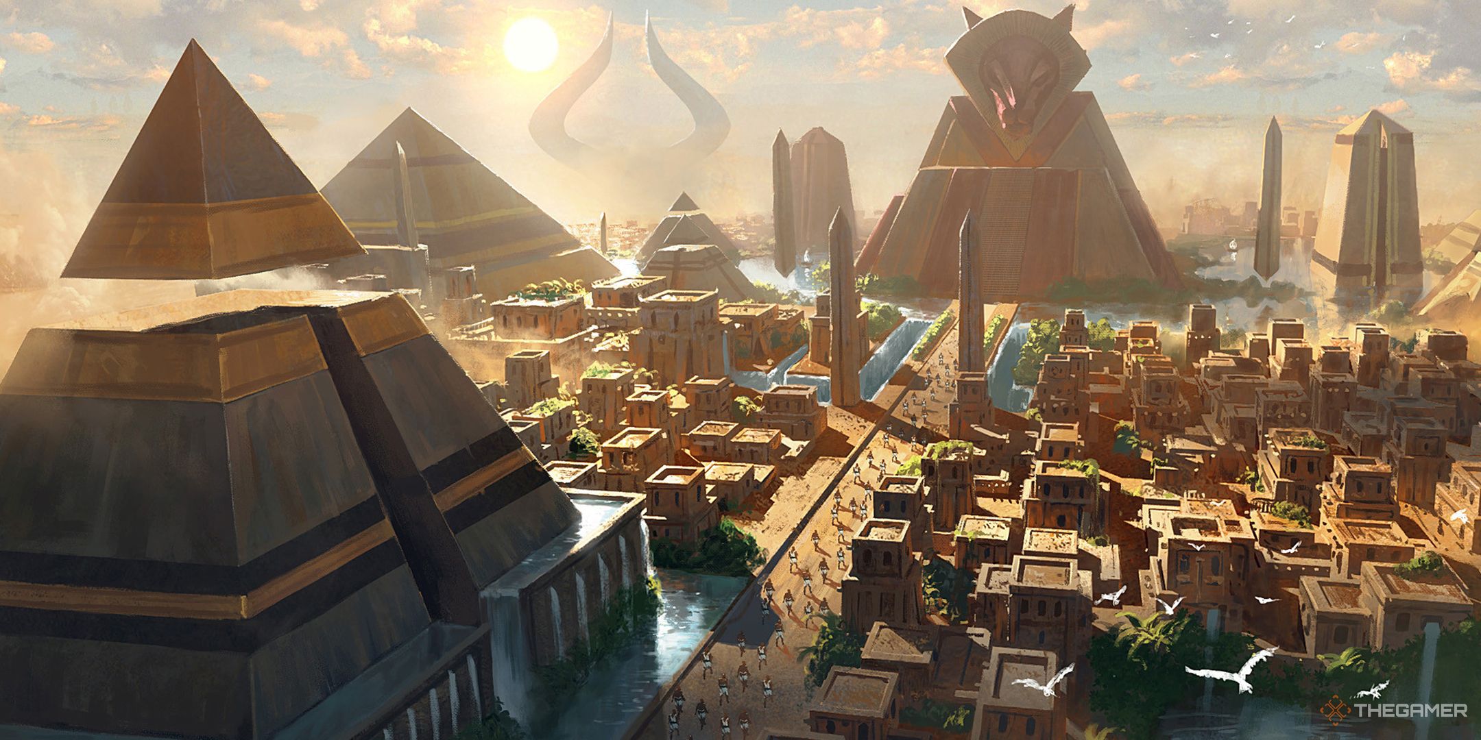 Amonkhet by Greg Rutkowski, showing a city in Amonkhet.