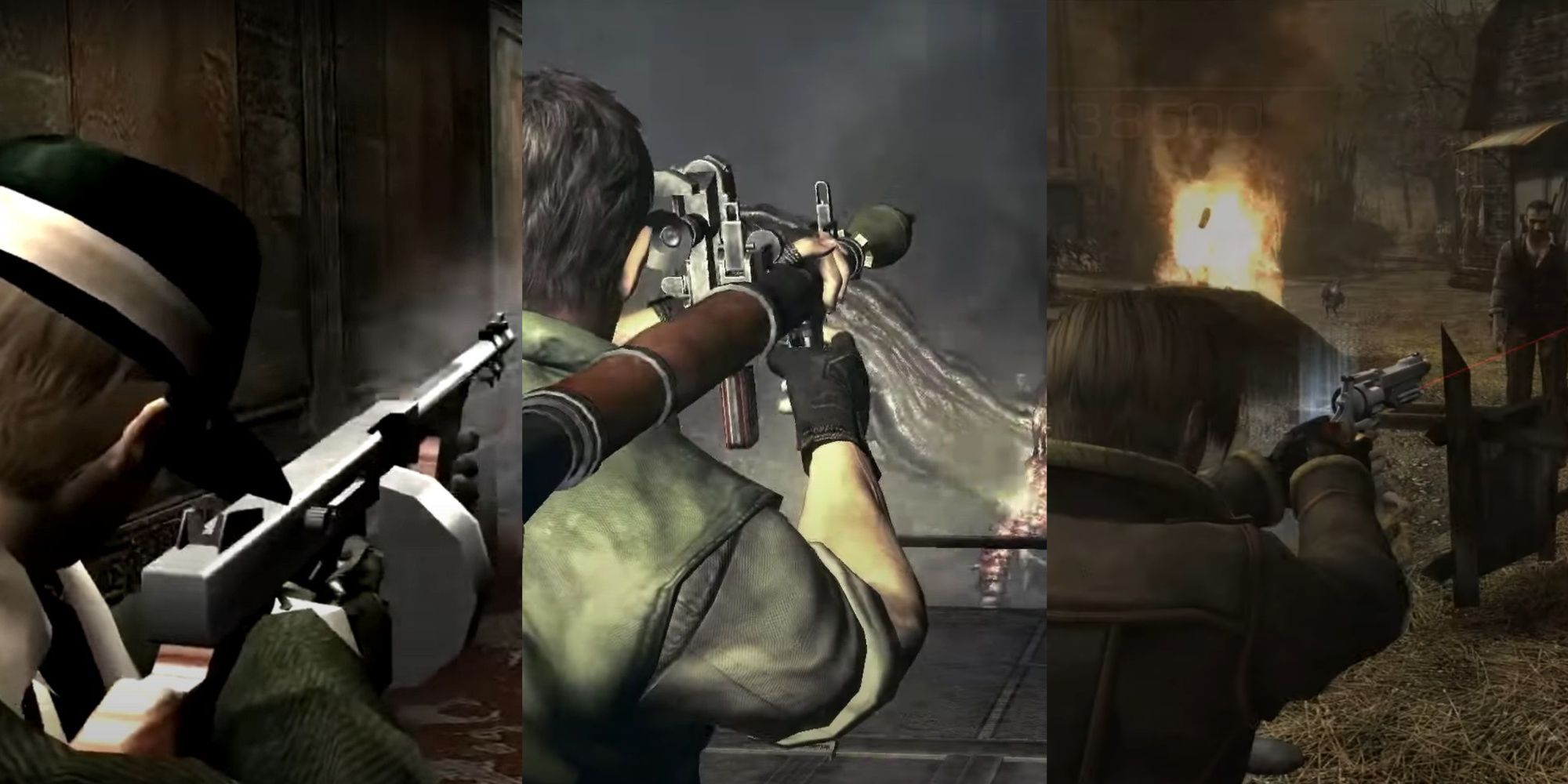 The Chicago Typewriter and Handcannon from Resident Evil 4 and the Rocket Launcher from Resident Evil 5