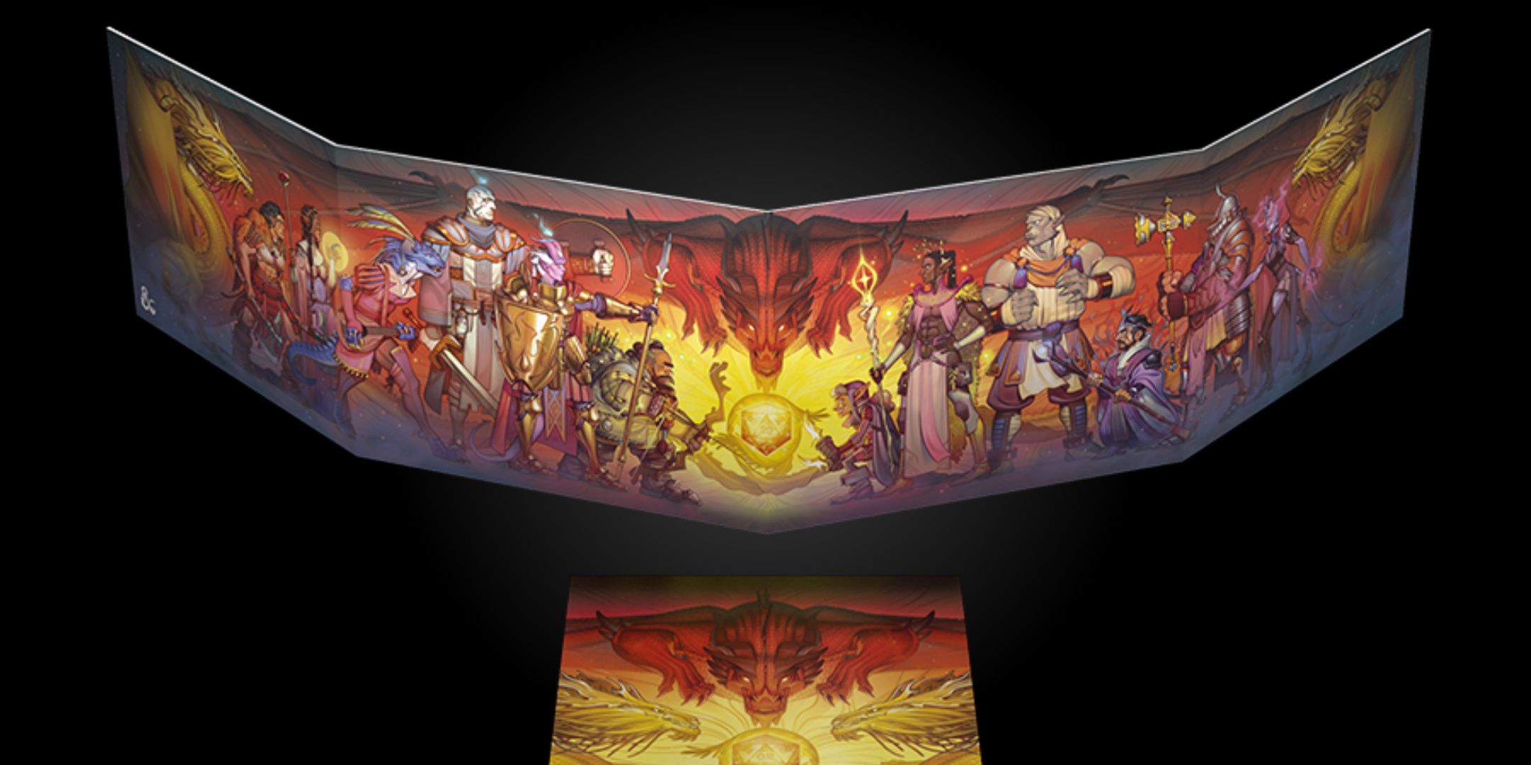 Dungeons & Dragons, the 2024 Dungeon Master's screen print with the DM Screen folder just below