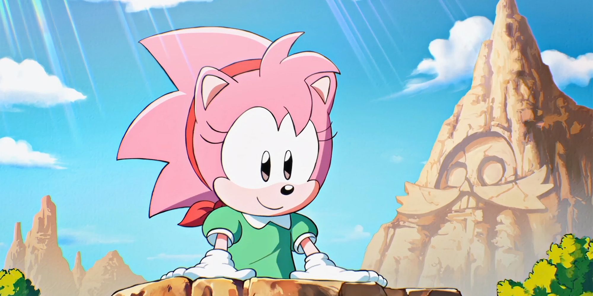 Classic Amy Rose from the opening cutscene of Sonic CD In Sonic Origins.