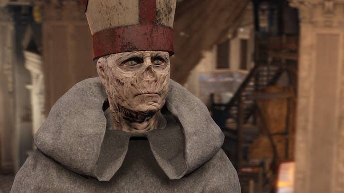 A ghoul Bishop in Fallout: London.