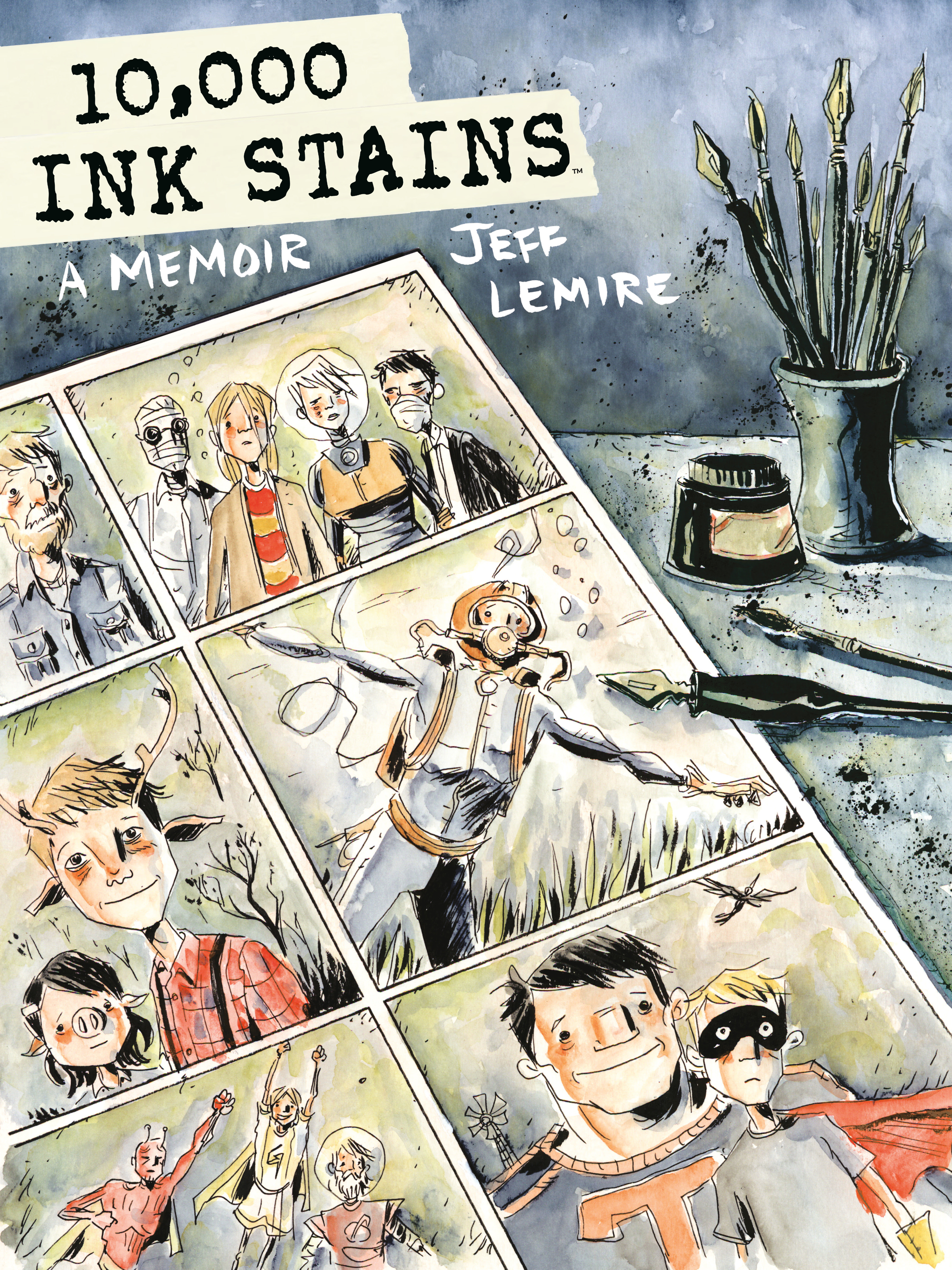 Jeff Lemire's cover art for 10,000 Ink Stains.