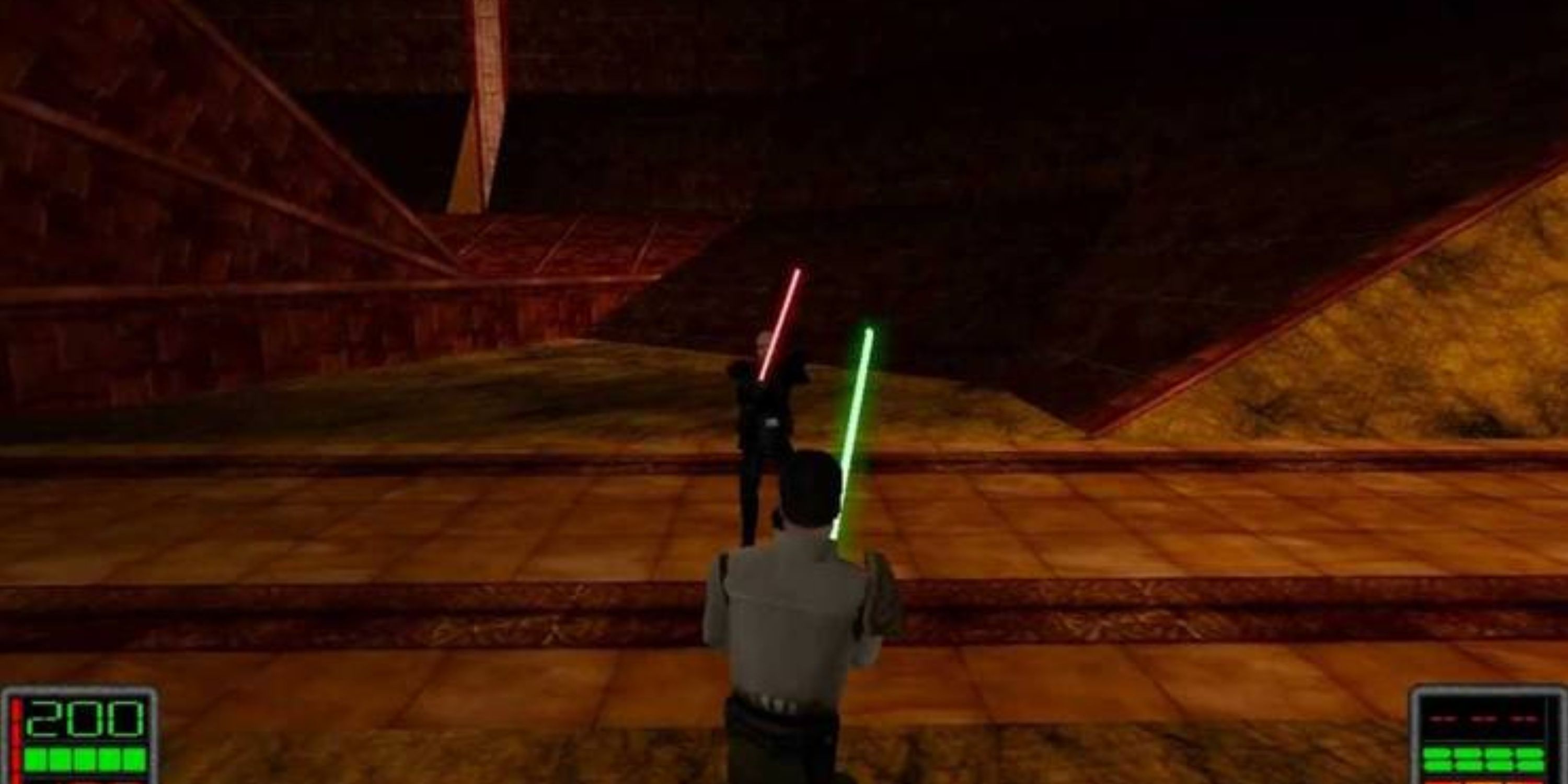 Kyle fighing a Sith in Star Wars Jedi Knight Dark Forces 2