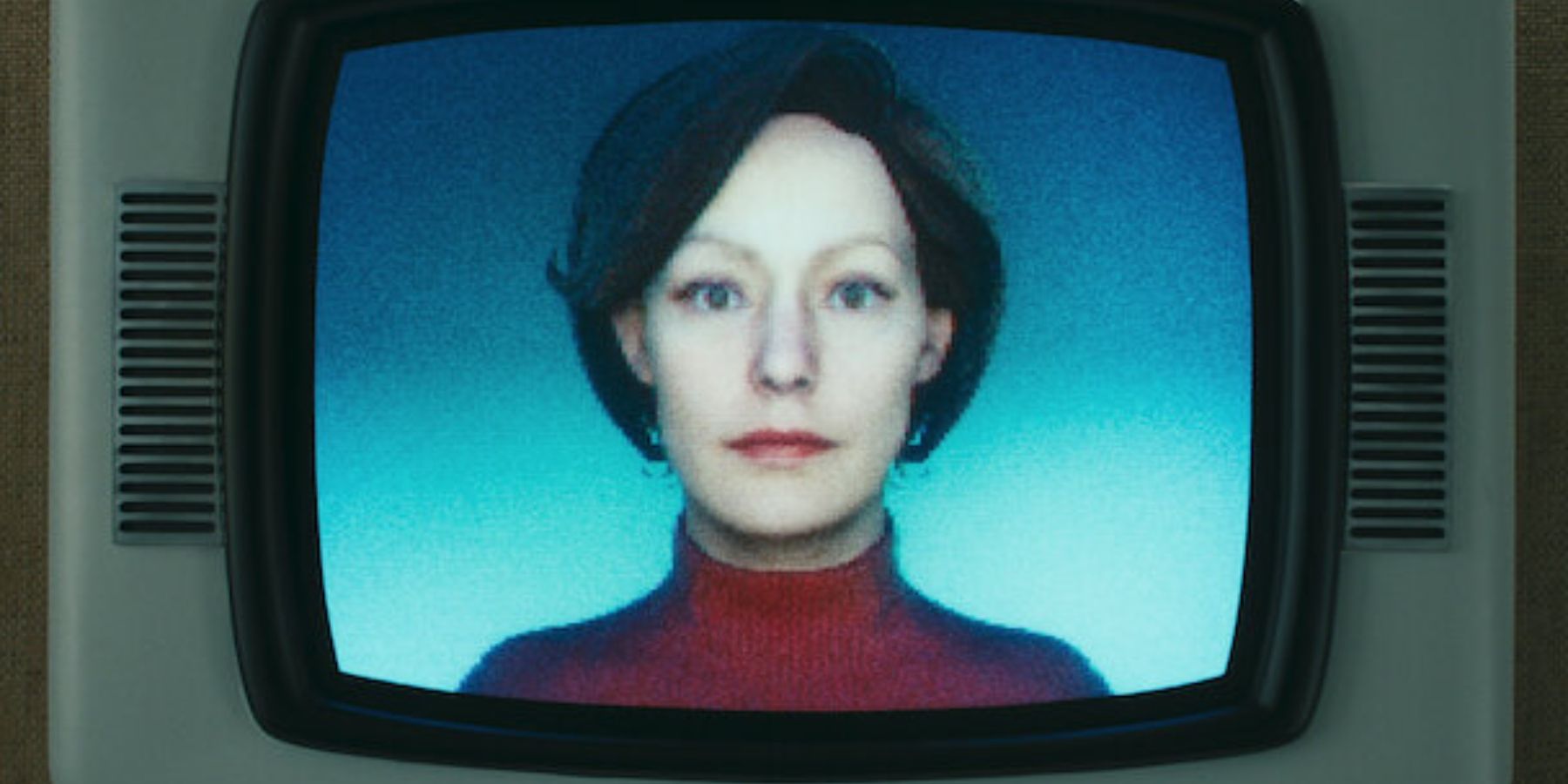 A woman on a TV set in Cassandra