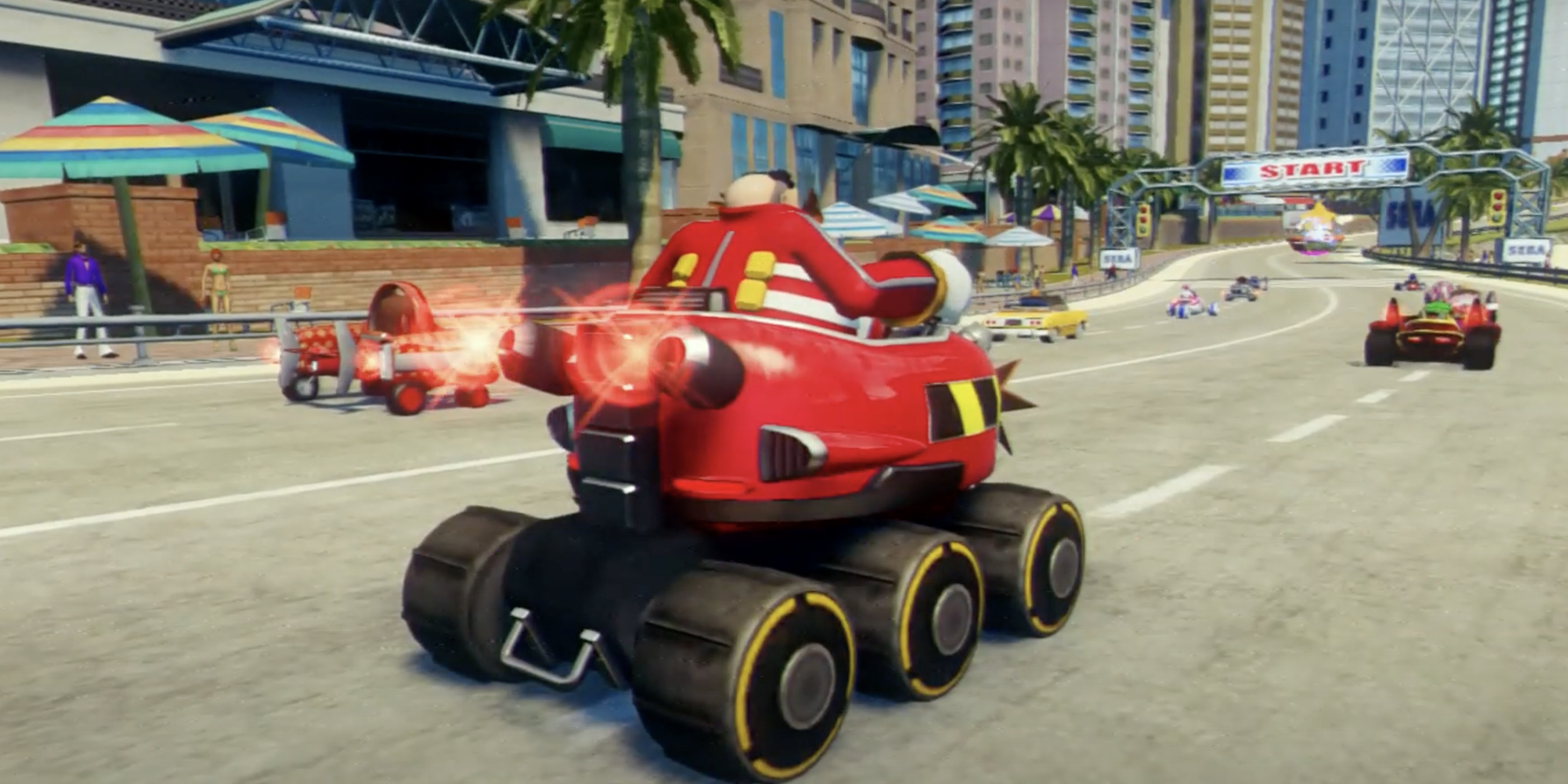 d r eggman at starting line in Sonic and all-stars racing transformed 