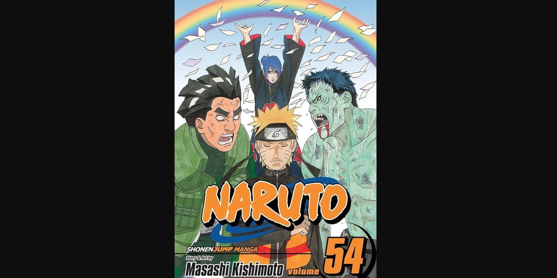 Naruto volume 54 cover showing naruto, Guy and Kisame