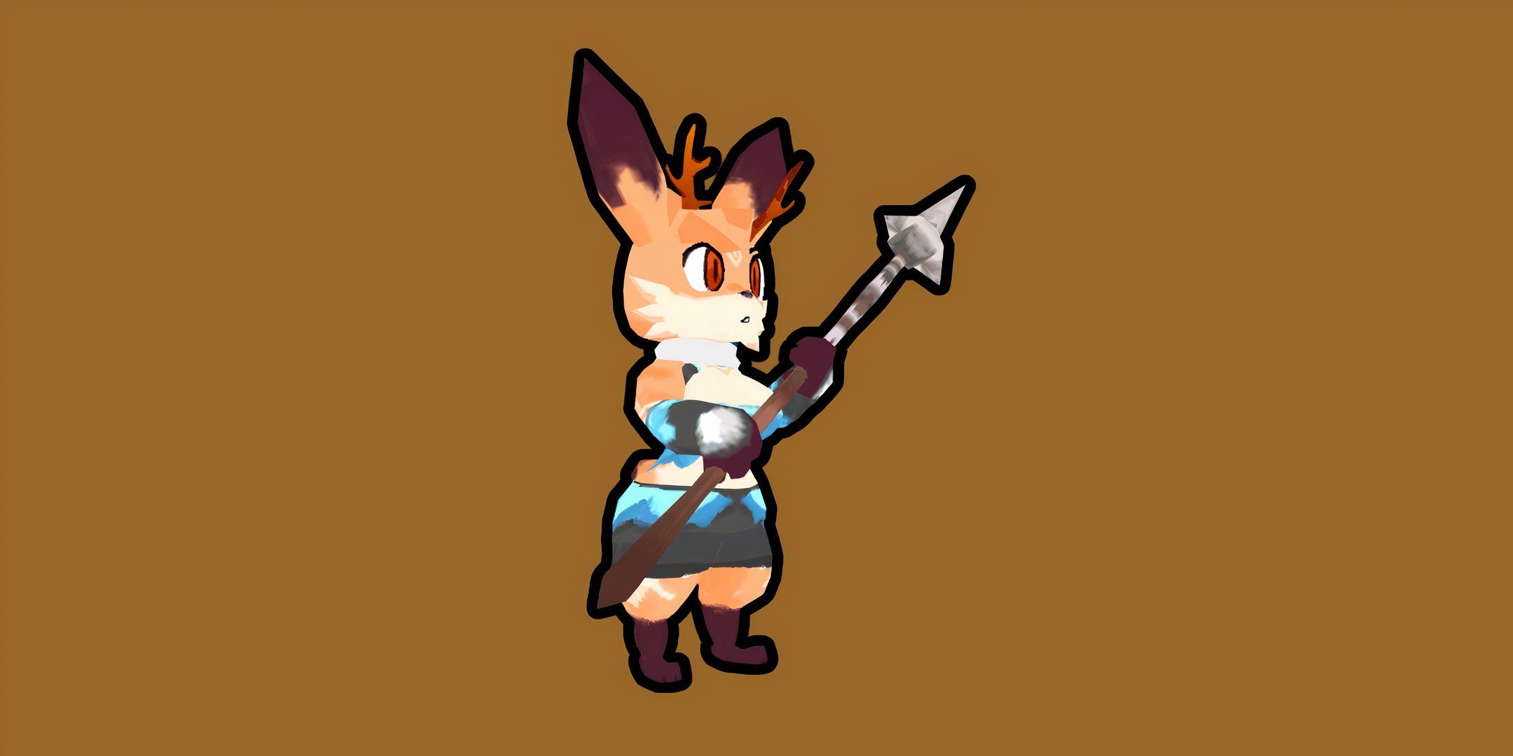 Wood Spear held by fox character in Atlyss.